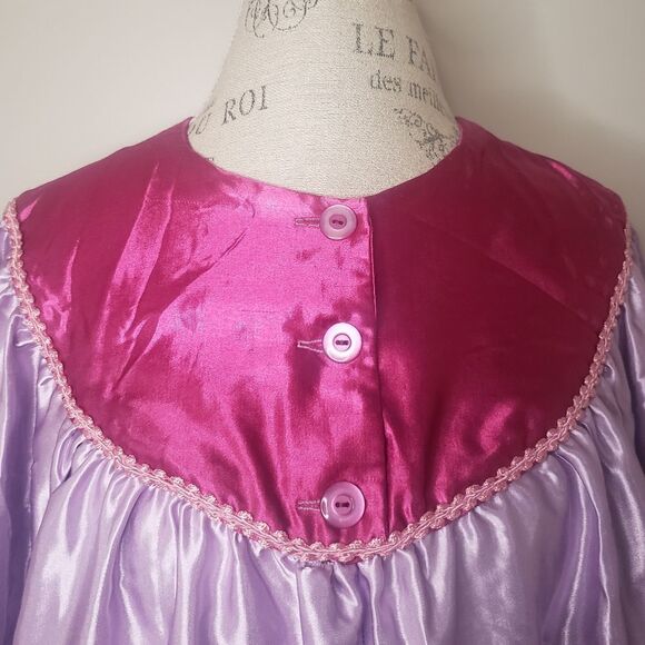 80s Pastel Satin Pierrot Smock - Picture 5 of 7